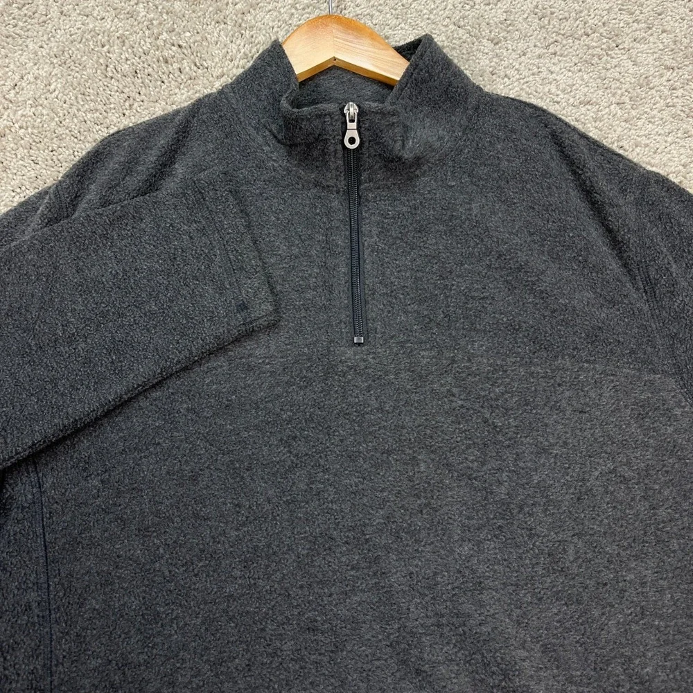 Croft Barrow‎ Pullover Mens Large Charcoal Gray Long Sleeve Fleece 1/4 Zip EUC